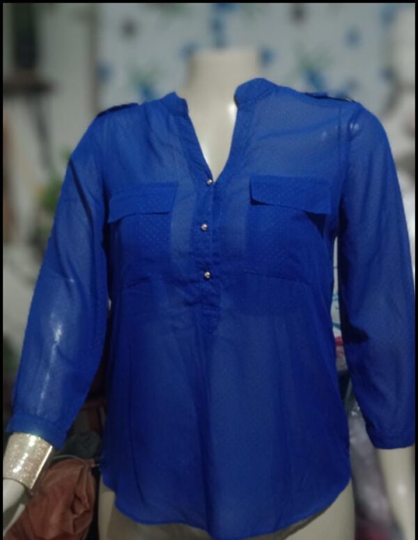 Camisa Feminina Licole Azul - tamanho G