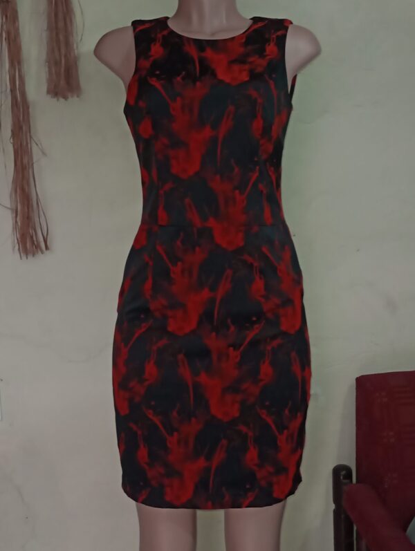 Vestido Mixed Vermelho e Preto - T.38