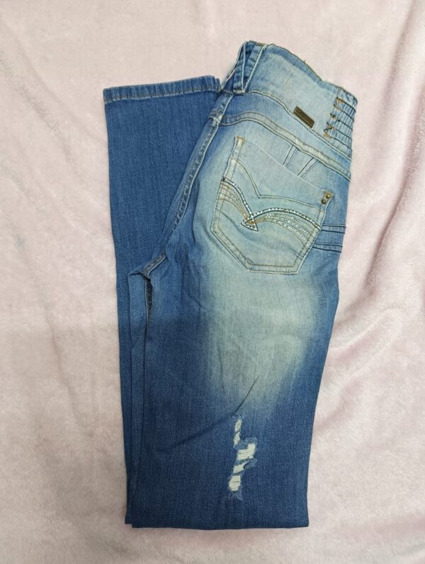 Calça Jeans Sawary Skinny Destroyed Feminina - tamanho 40 - Image 2