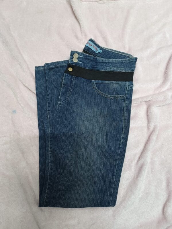 Calça Jeans Feminina Longa Trilha - tamanho 42
