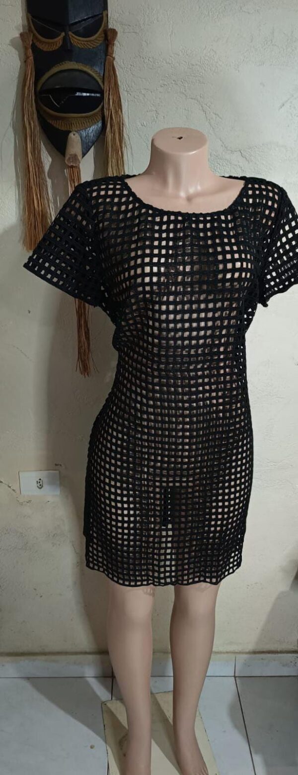 Talita Kume, Vestido Furadinho Preto - tamanho 44 - Image 3